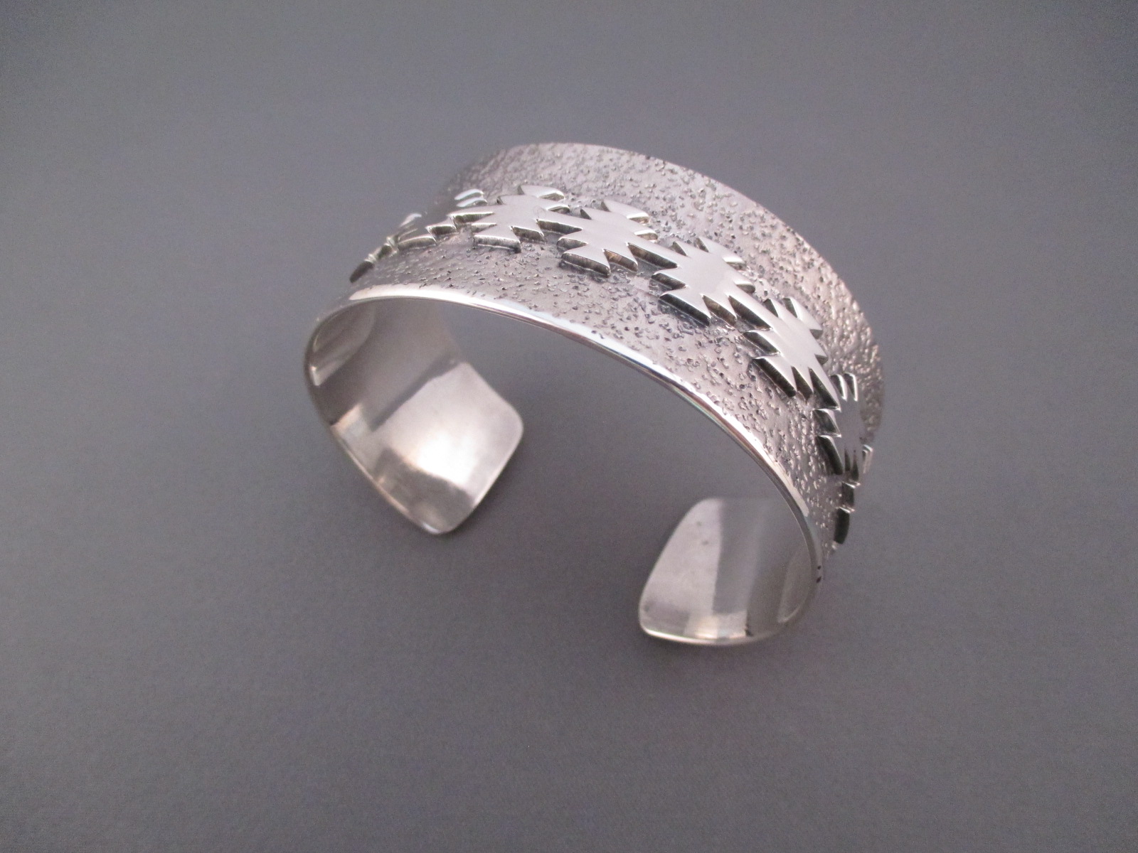 Sterling Silver Cuff Bracelet by Native American Navajo Indian jewelry ...