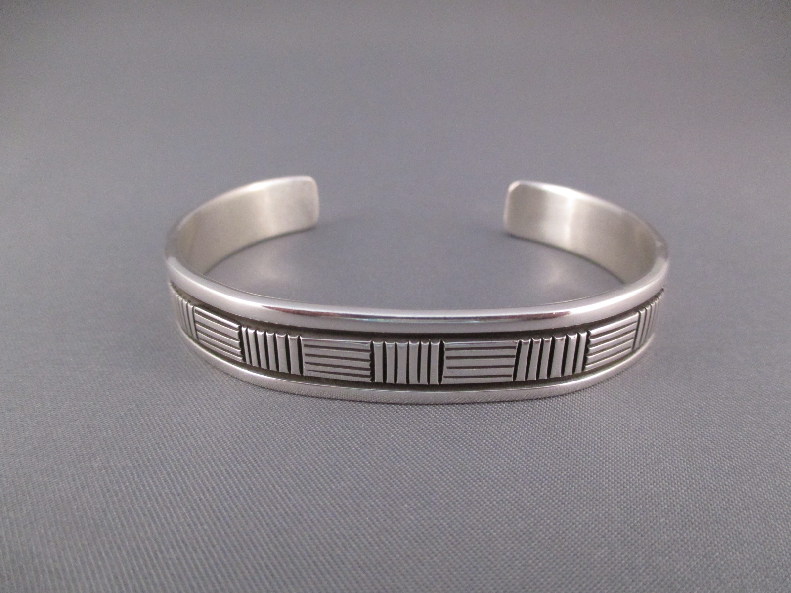 Smaller Bruce Morgan Sterling Silver Bracelet - Navajo Jewelry