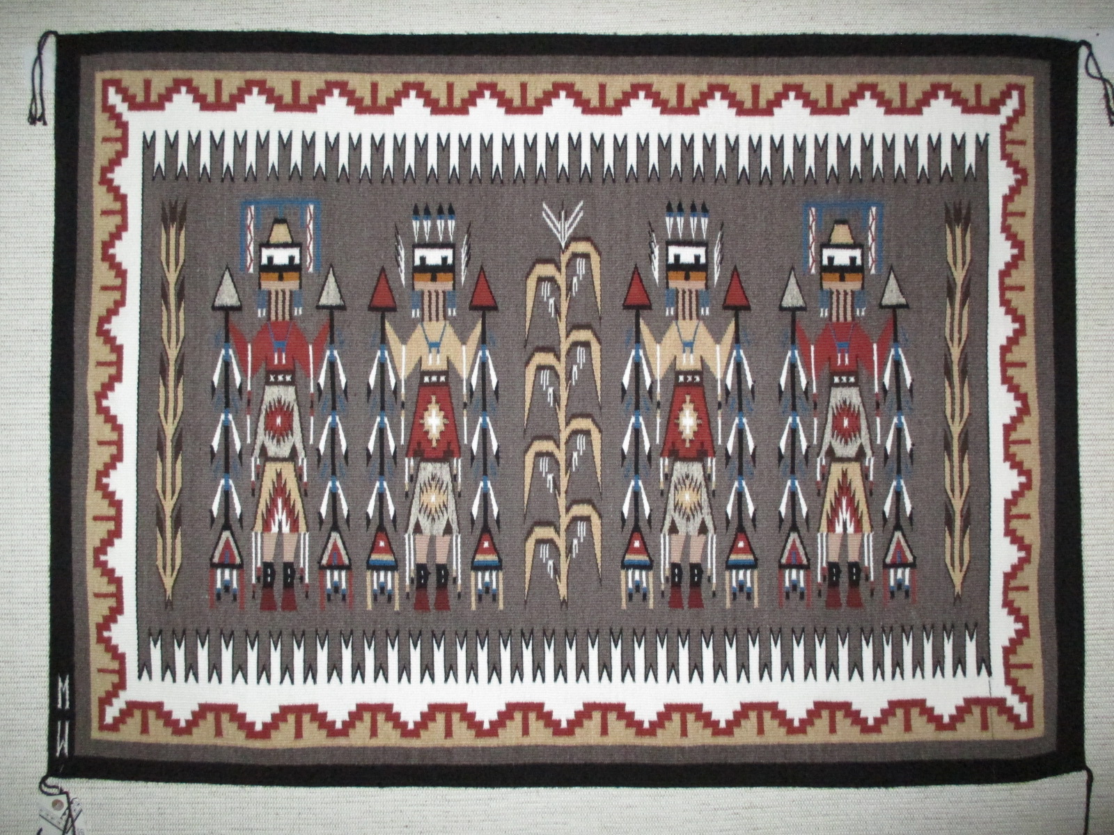  - RU3085-Navajo-Yei-Rug-by-Native-American-Navajo-Indian-weaving-artist-Marietta-White-4700-