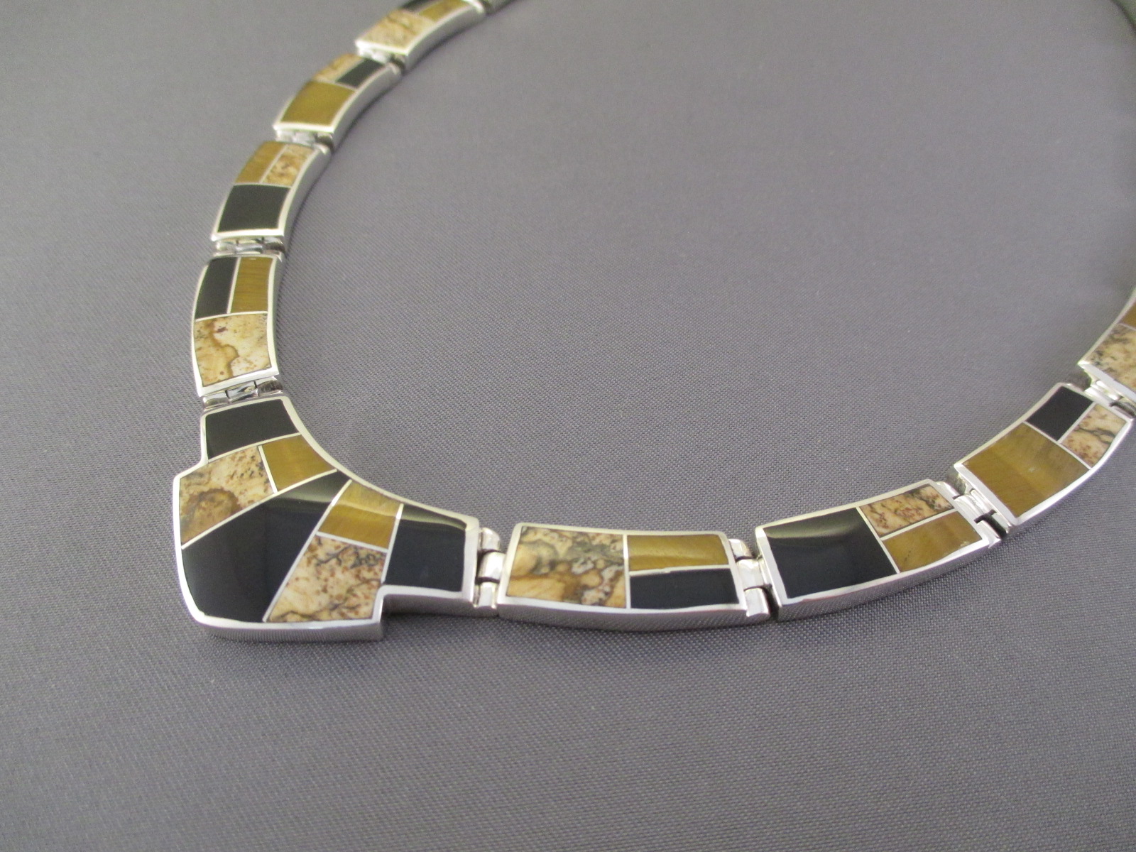 Multi Stone Inlay Necklace Native American Inlay Jewelry