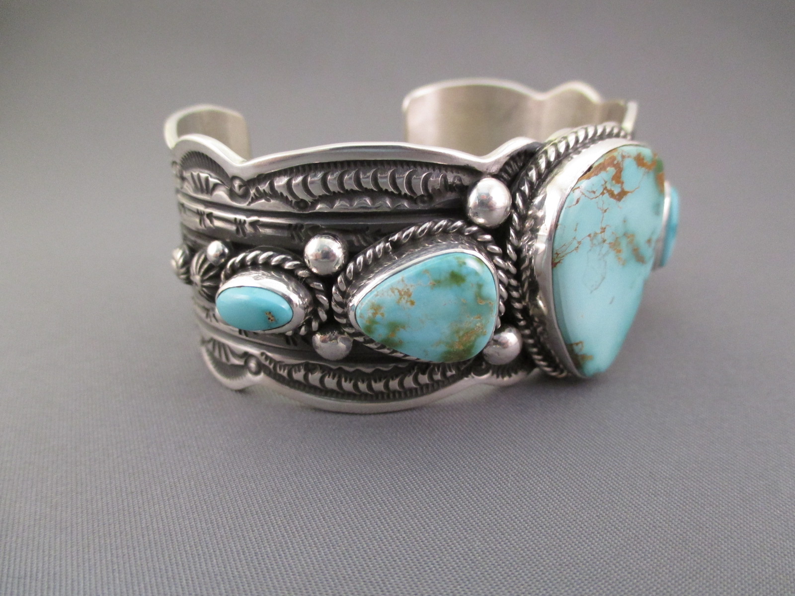 Royston Turquoise & Sterling Silver Cuff Bracelet by Darryl Becenti ...