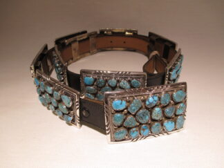 Native American Indian Concho Belt with Turquoise