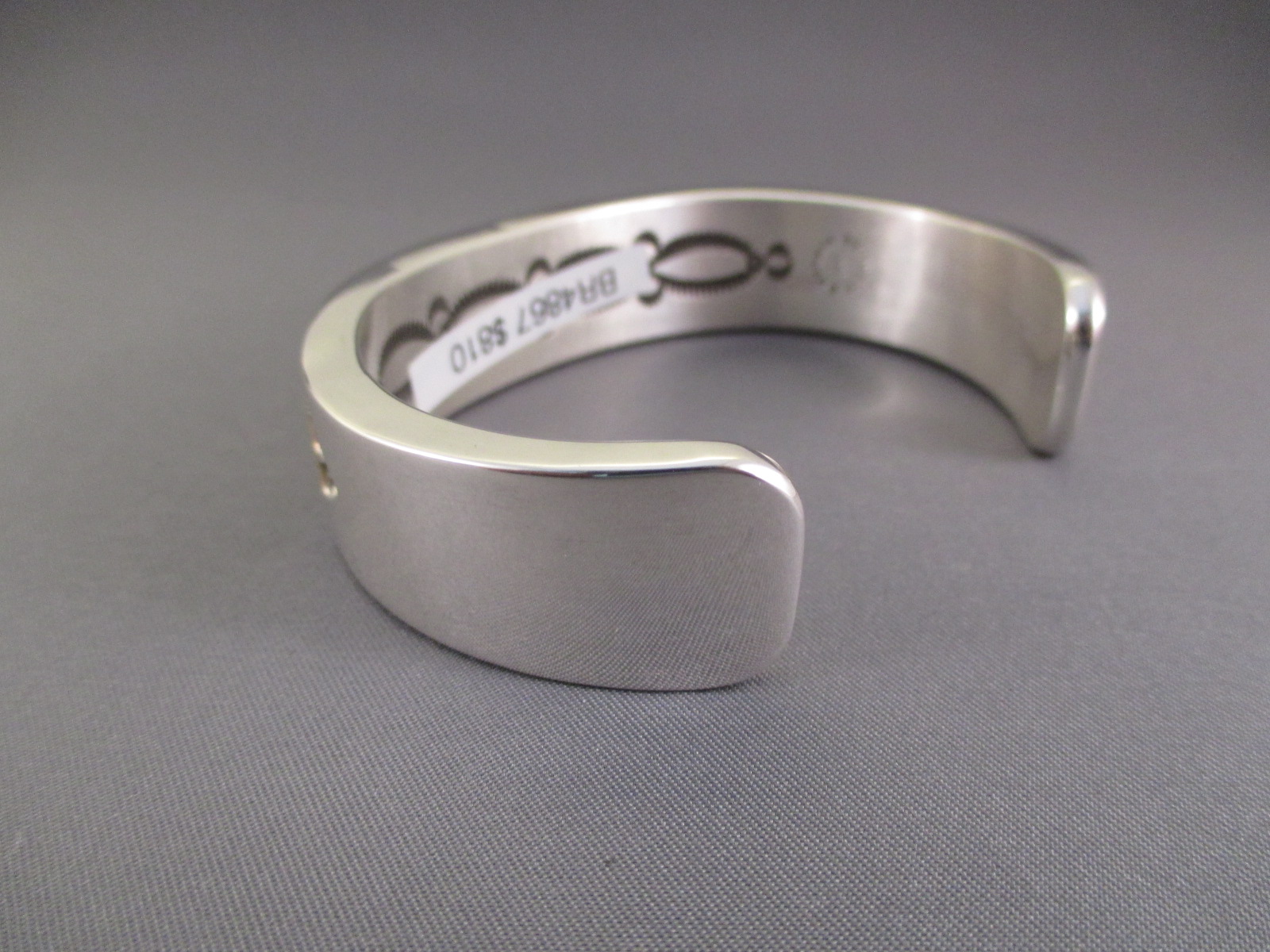 Large Silver & Gold Cuff Bracelet by Bruce Morgan - Two Grey Hills