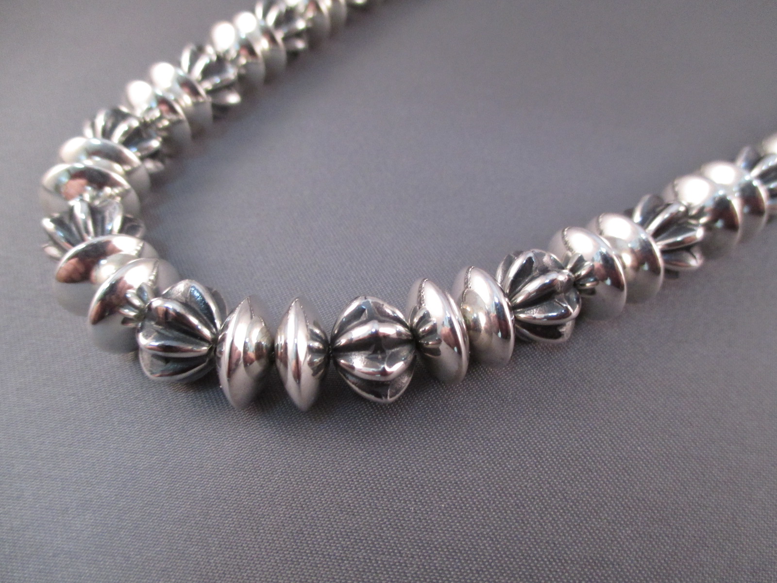 Al Joe Necklace - Sterling Silver Multi-Shaped Navajo Beads
