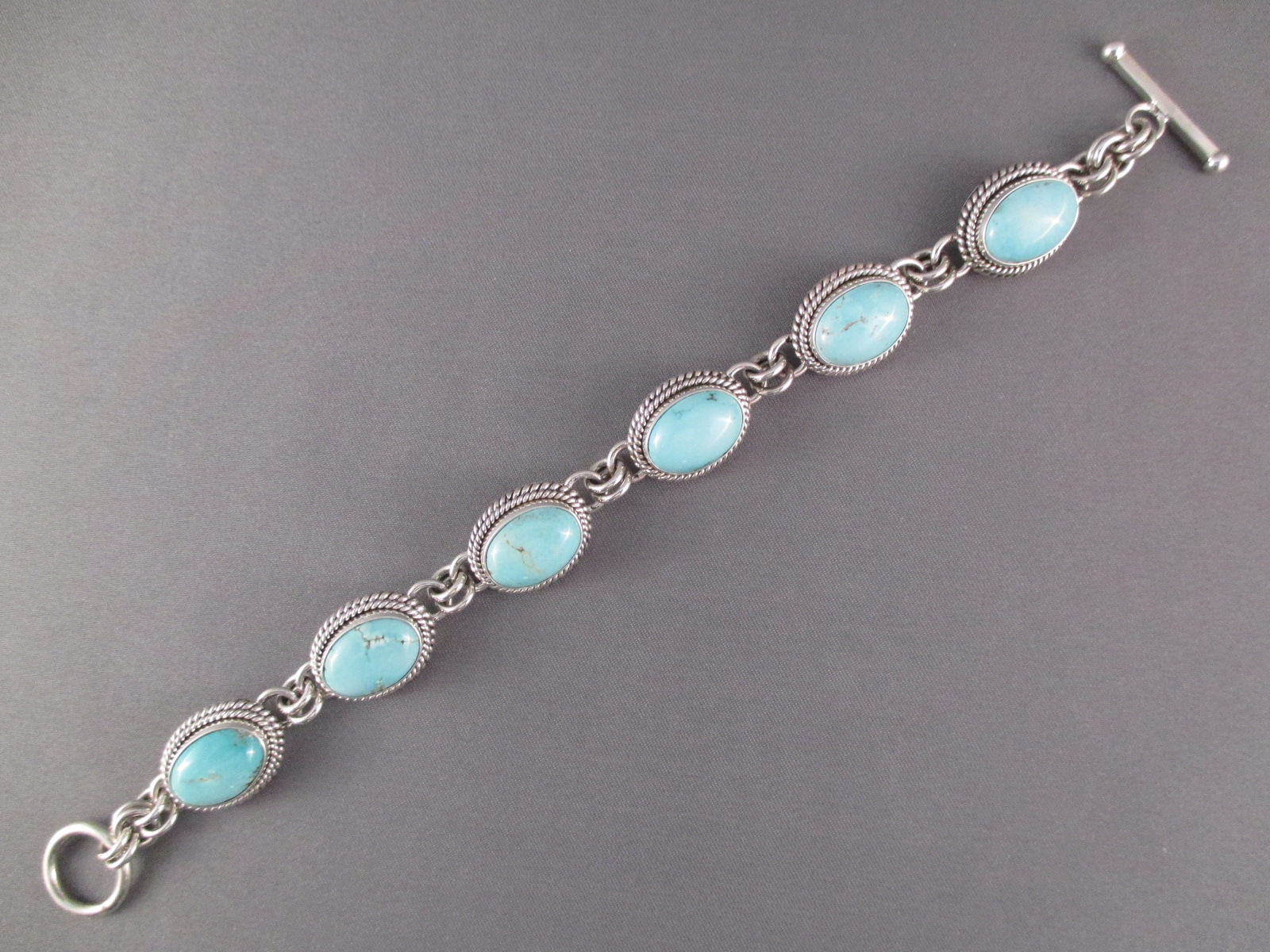 Artie Yellowhorse Link Bracelet with Carico Lake Turquoise