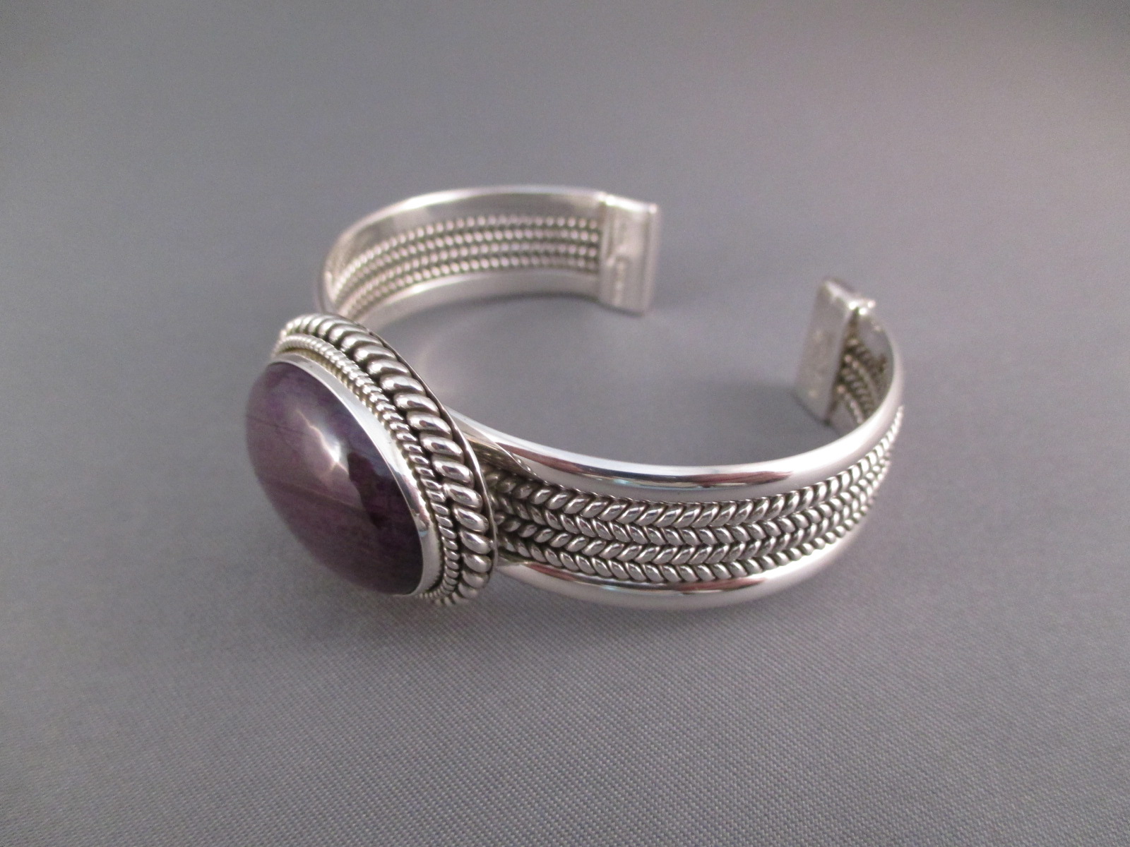 Cuff Bracelet with Sugilite by Artie Yellowhorse - Sugilite Bracelet