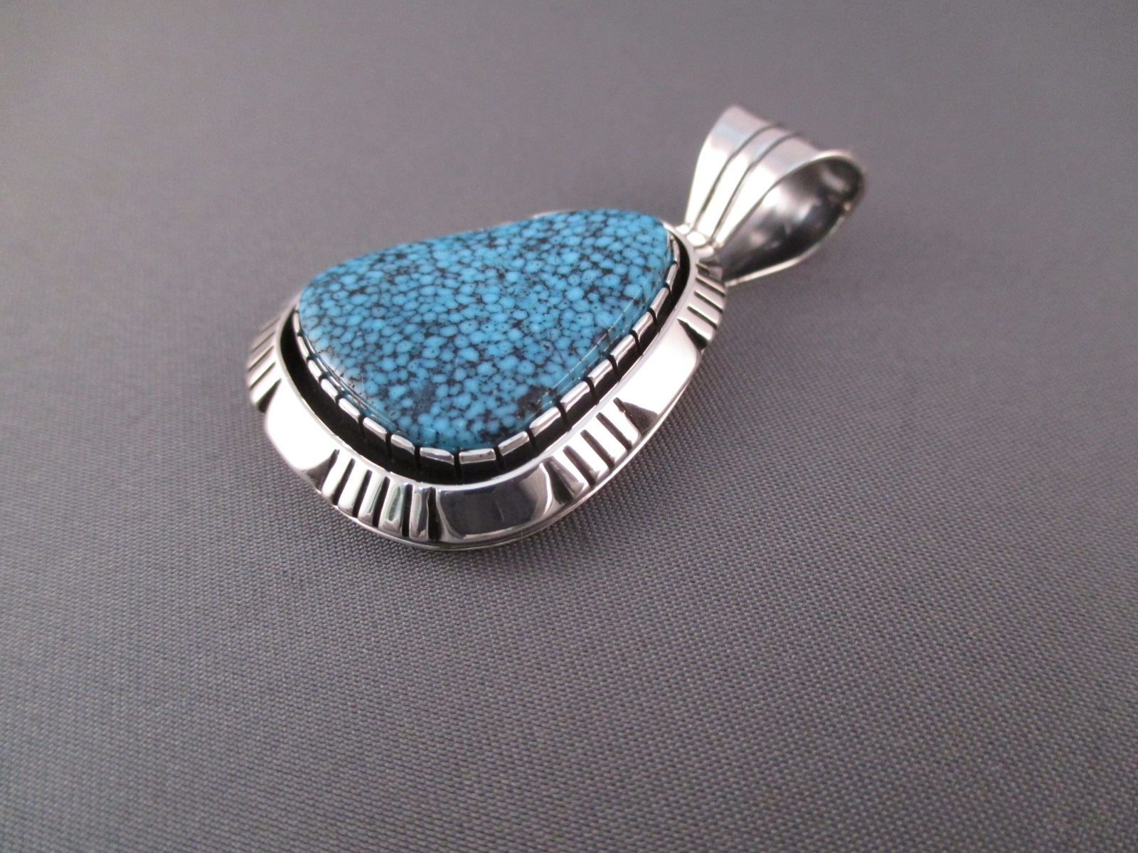 Sterling Silver/Kingman Turquoise Pendant by Delbert Vandever - Two ...