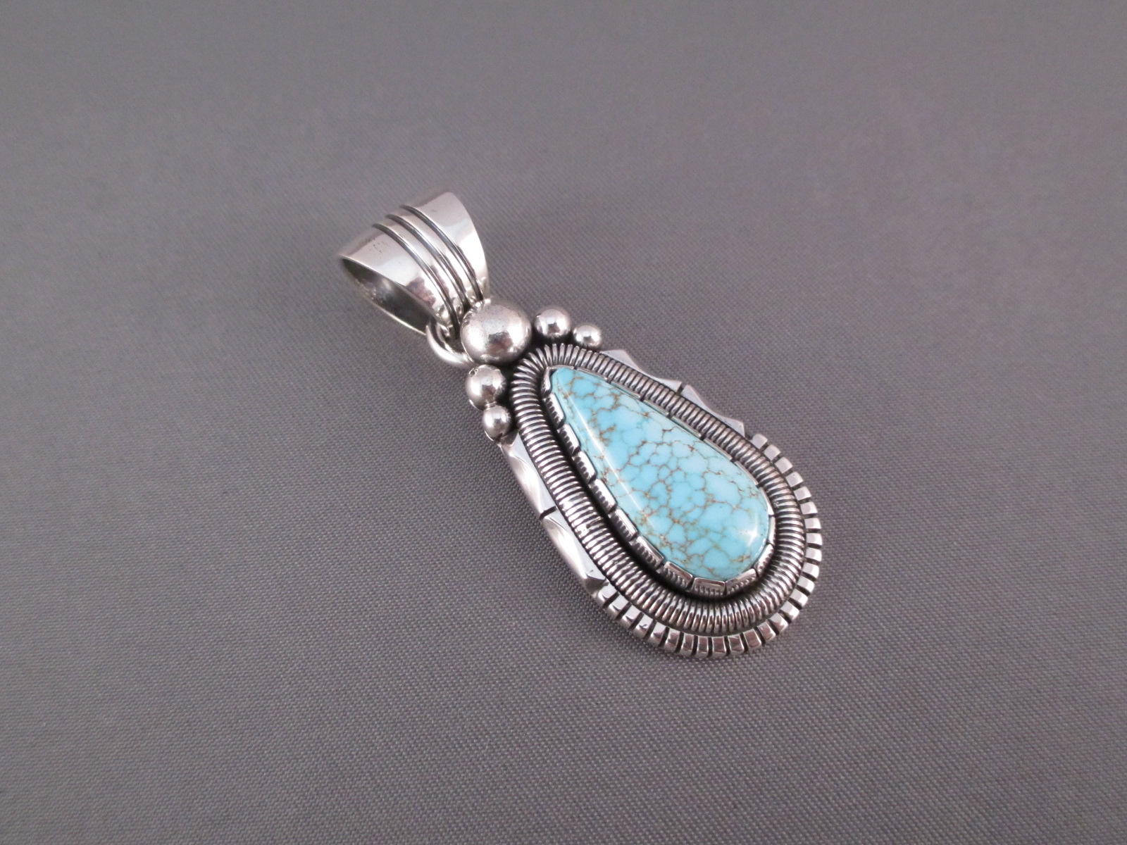 Number 8 Turquoise Pendant by Will Vandever - Turquoise Jewelry