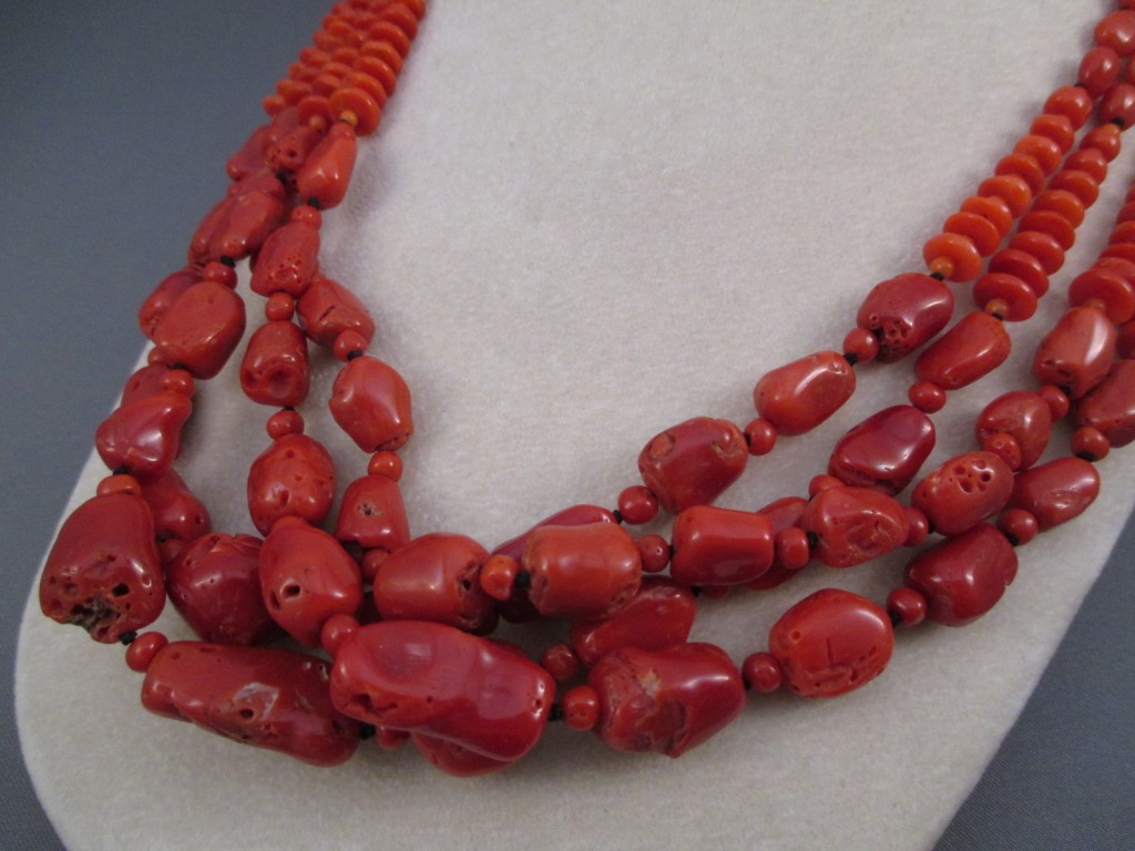 Four Strand Coral Necklace - Two Grey Hills