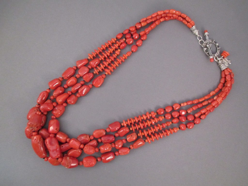 Four Strand Coral Necklace - Two Grey Hills