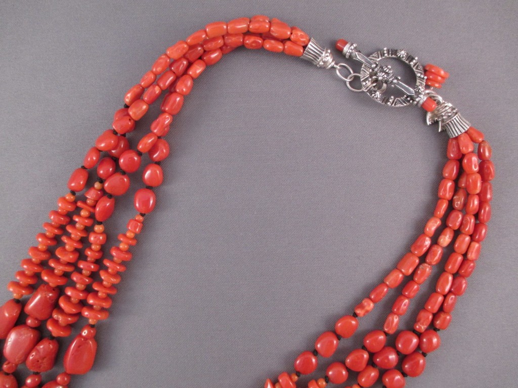 Four Strand Coral Necklace - Two Grey Hills