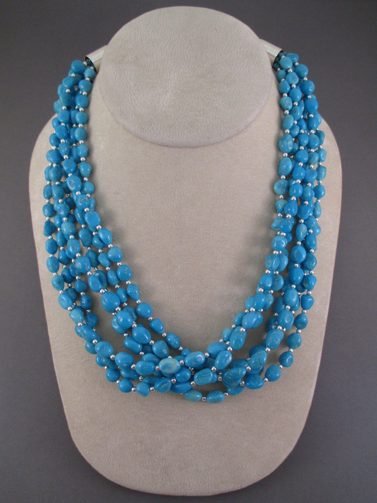 7-Strand Sleeping Beauty Turquoise Necklace by Desiree Yellowhorse