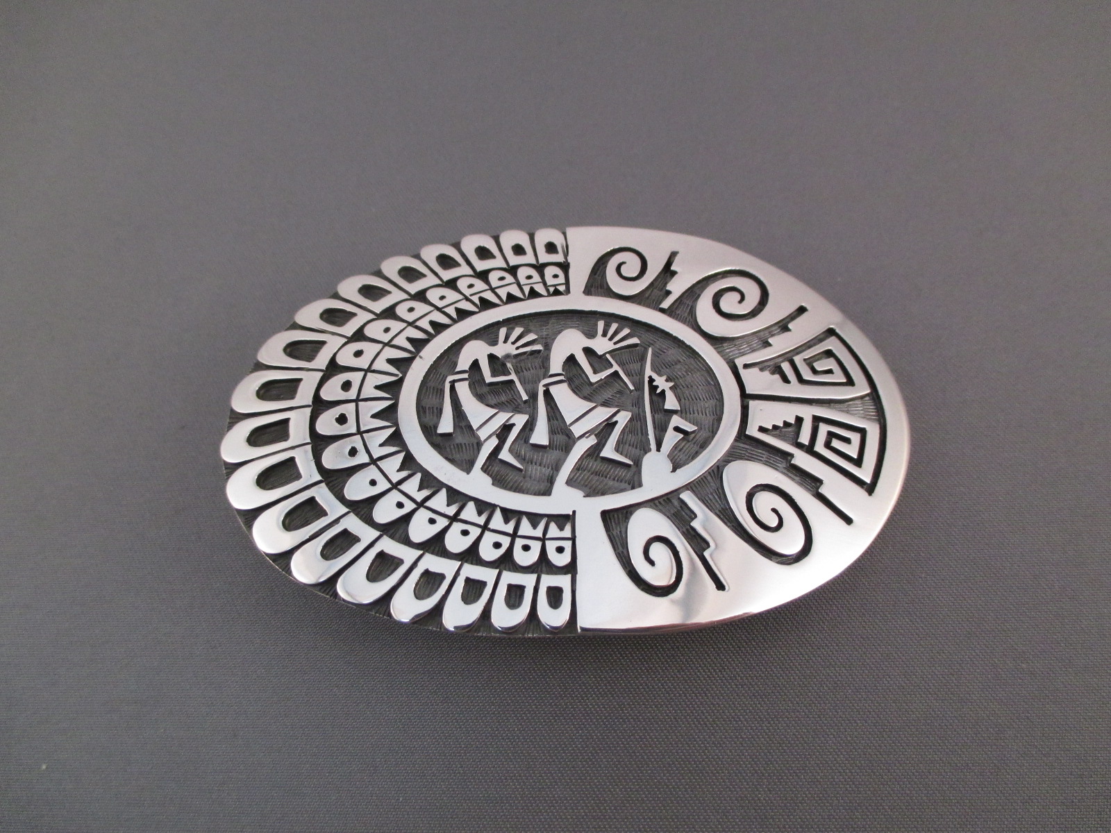 'Kokopelli' Design Belt Buckle by Veryl Pooyouma (Hopi)