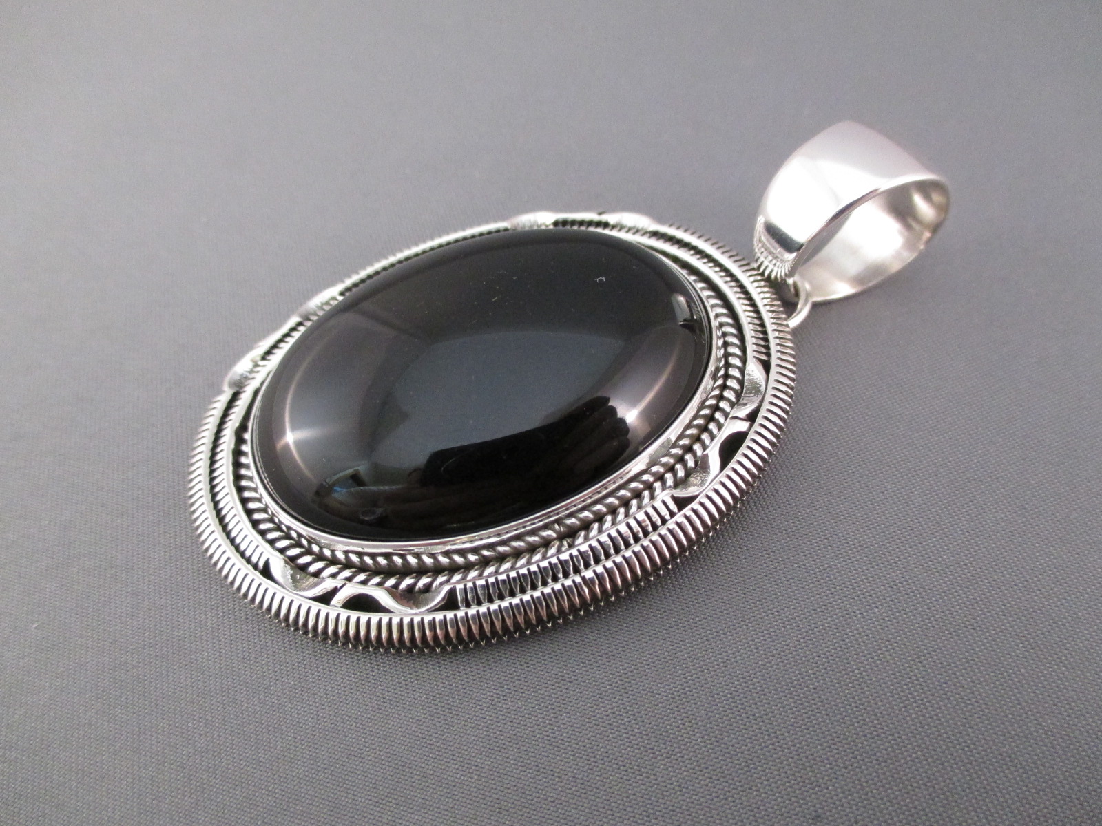 Sterling Silver & Onyx Pendant by Native American (Navajo) jewelry ...