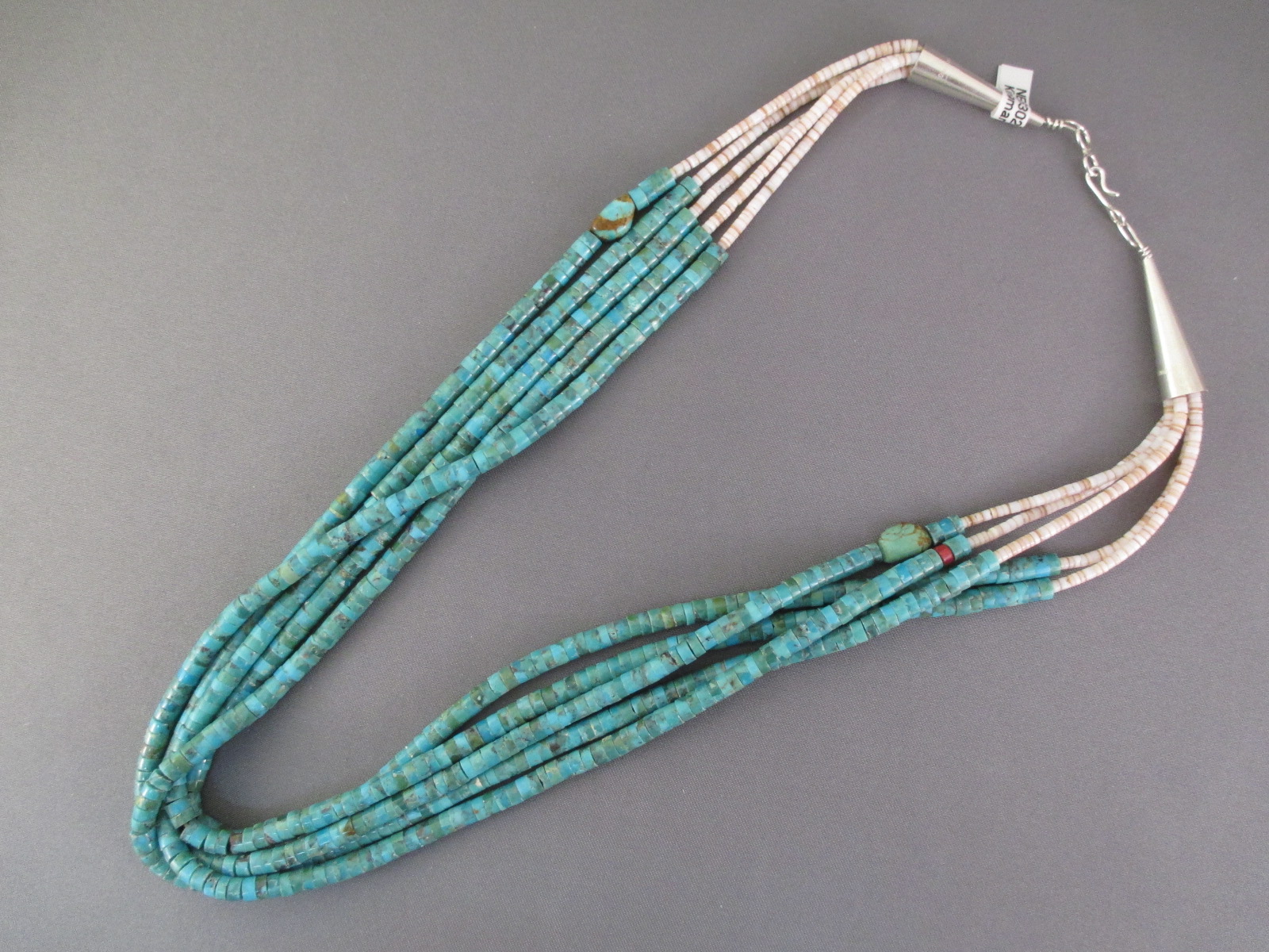 Kingman Turquoise Necklace with Heishi - Turquoise Necklace