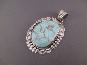 Will Denetdale Cerillos Turquoise Pendant - Navajo Jewelry