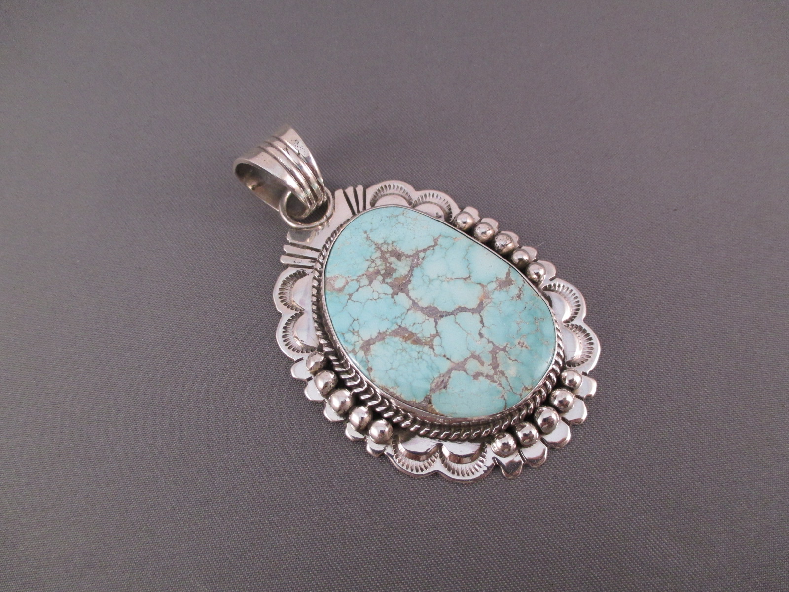 Will Denetdale Cerillos Turquoise Pendant - Navajo Jewelry