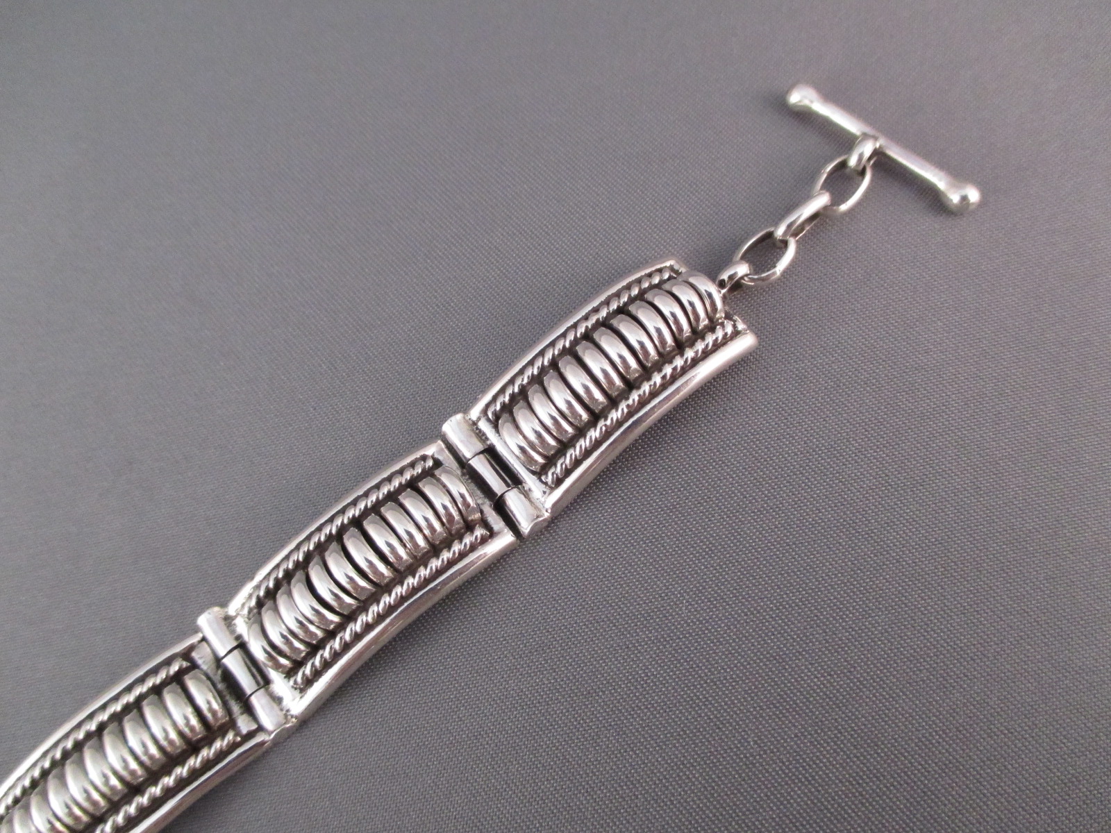 Tom Charlie Sterling Silver Link Bracelet - Navajo Jewelry