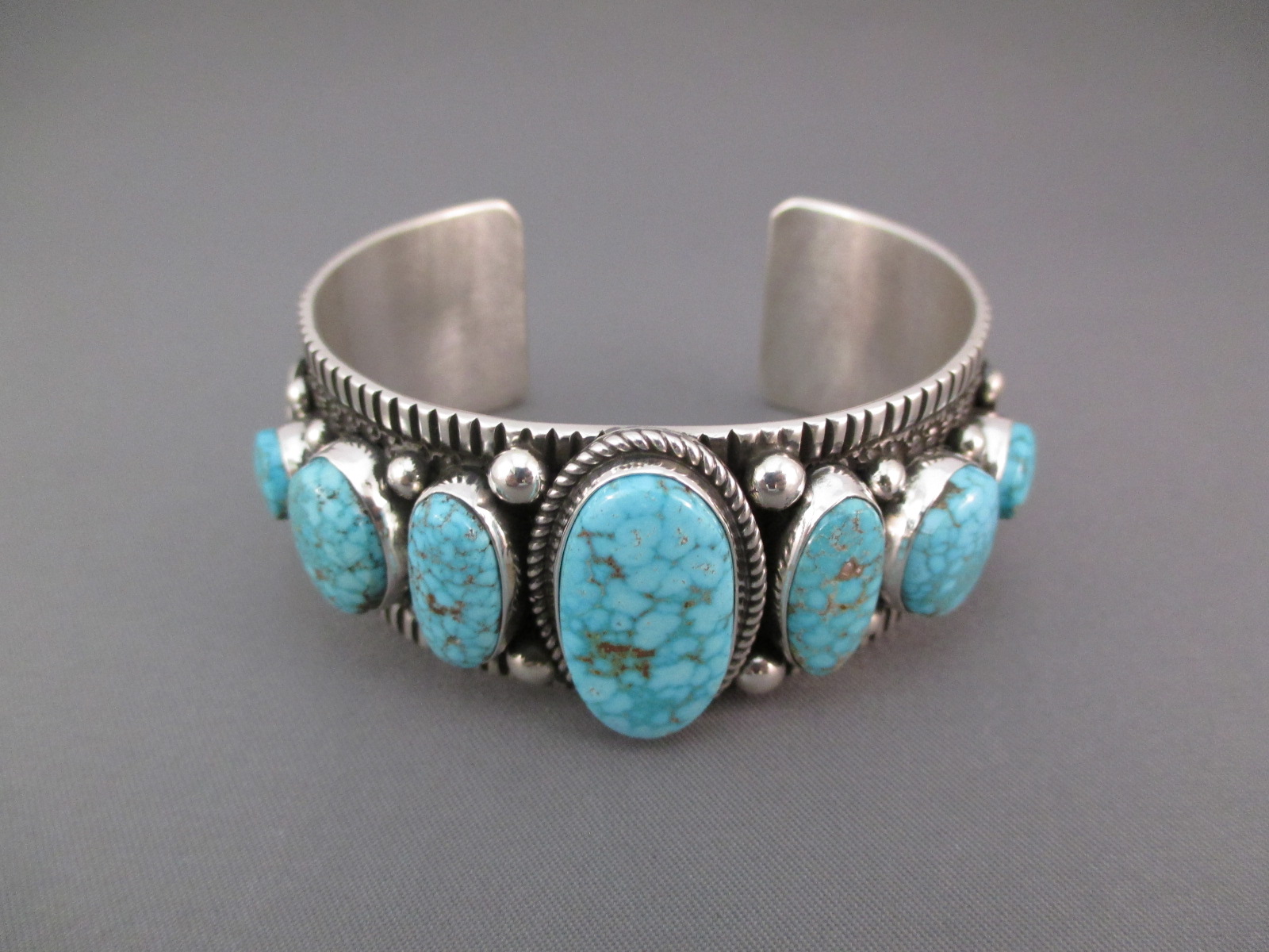 Kingman Turquoise Cuff Bracelet by Guy Hoskie - Turquoise