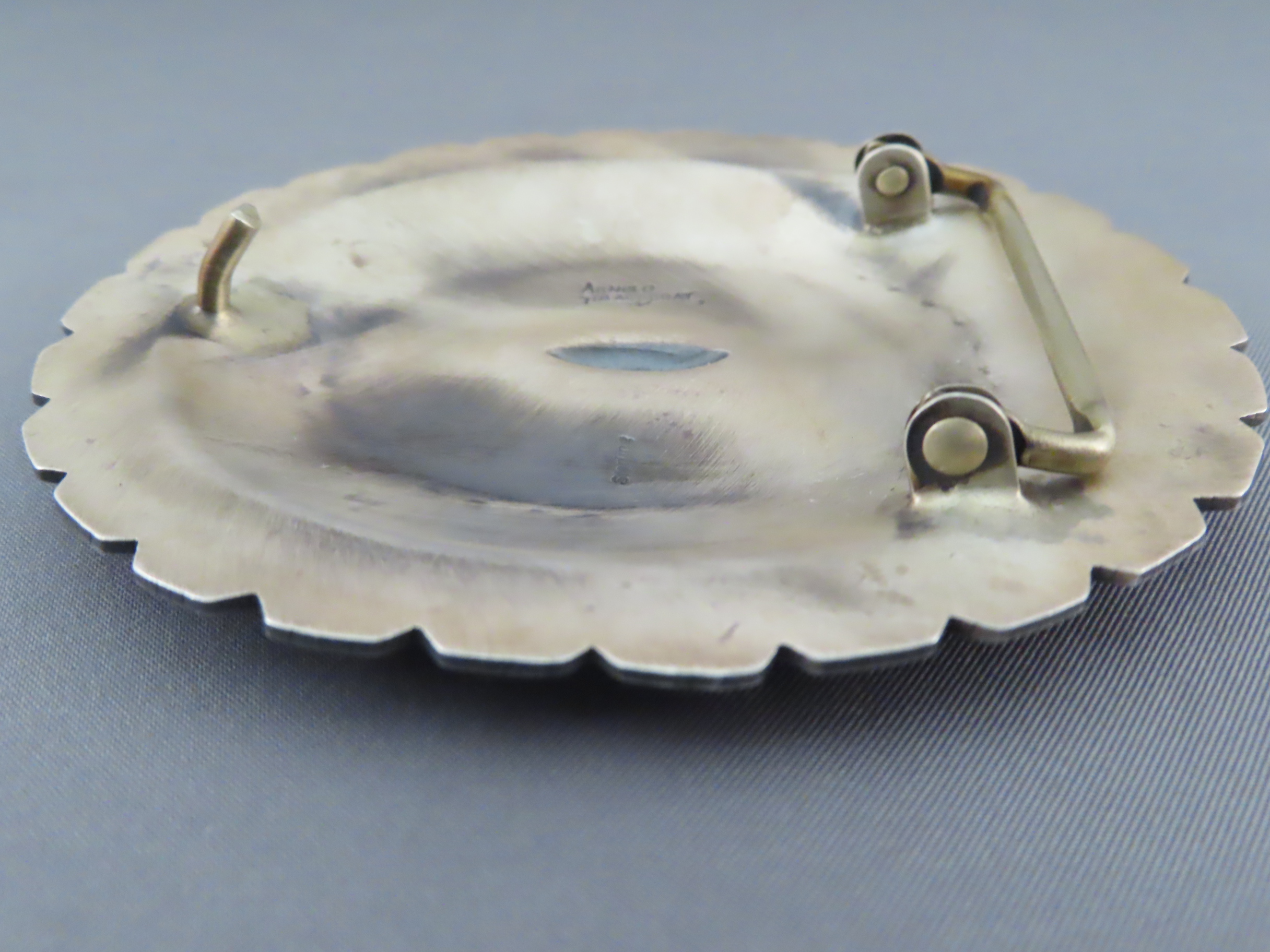 Sterling Silver Belt Buckle by Arnold Blackgoat - Navajo Jewelry