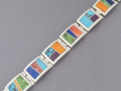 Multi-Color Inlay Link Bracelet