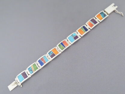 Multi-Color Inlay Link Bracelet