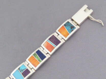 Multi-Color Inlay Link Bracelet