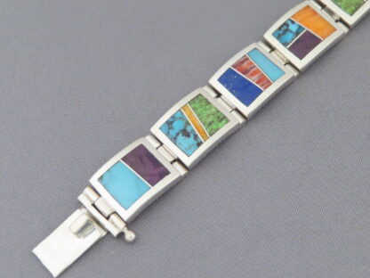 Multi-Color Inlay Link Bracelet