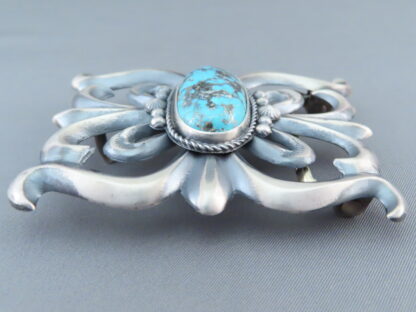 Sandcast Belt Buckle with Kingman Turquoise