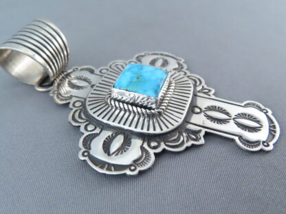 Kingman Turquoise Cross Pendant by Albert Jake