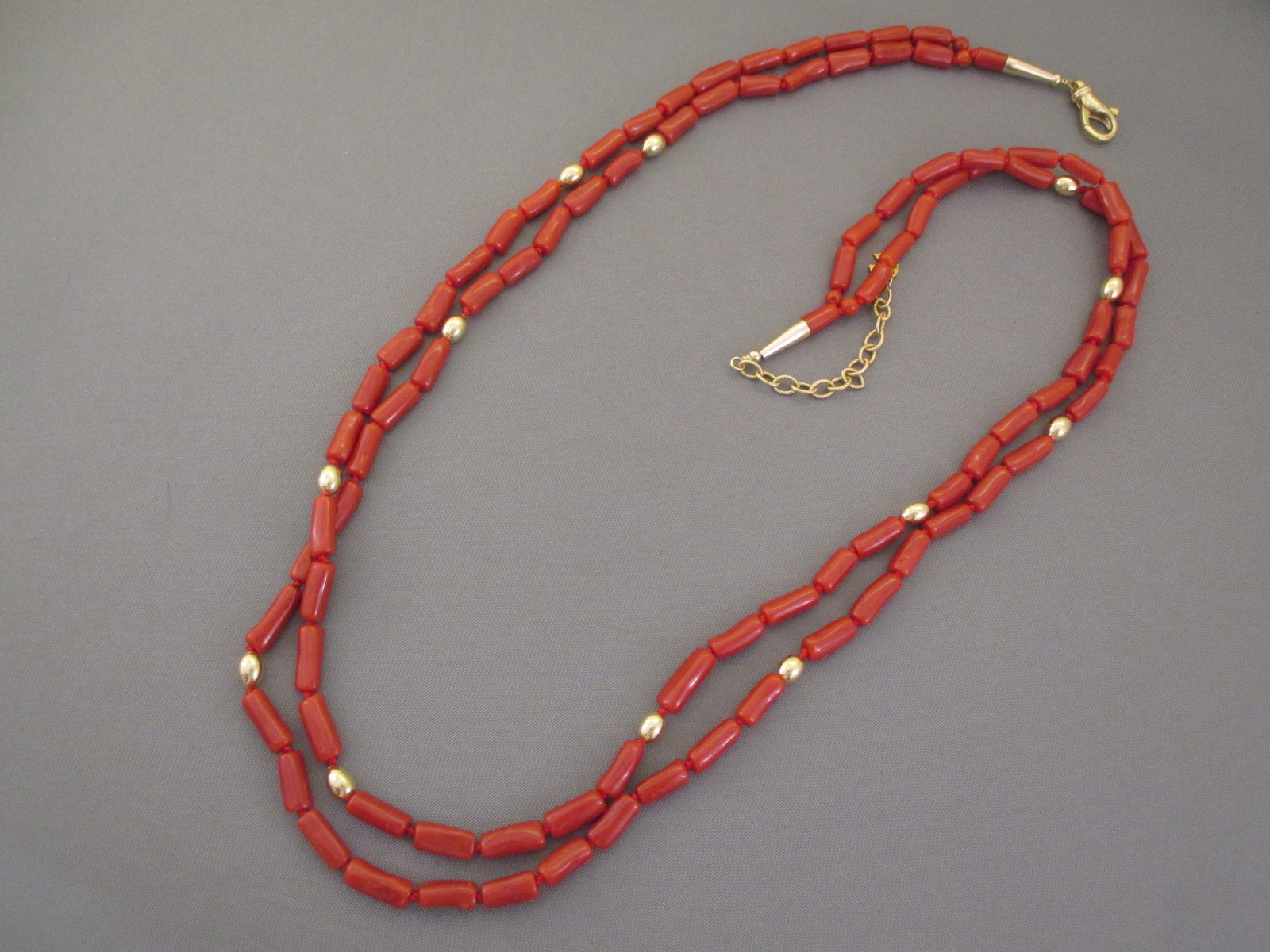 Coral Necklace with 14kt Gold Accents 