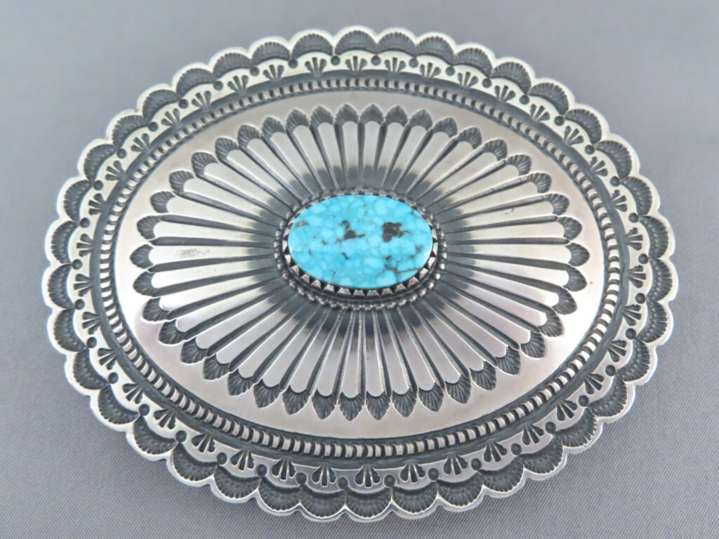 B-K purchases Silversmiths Jasper & Turquoise Belt Buckle-Native American