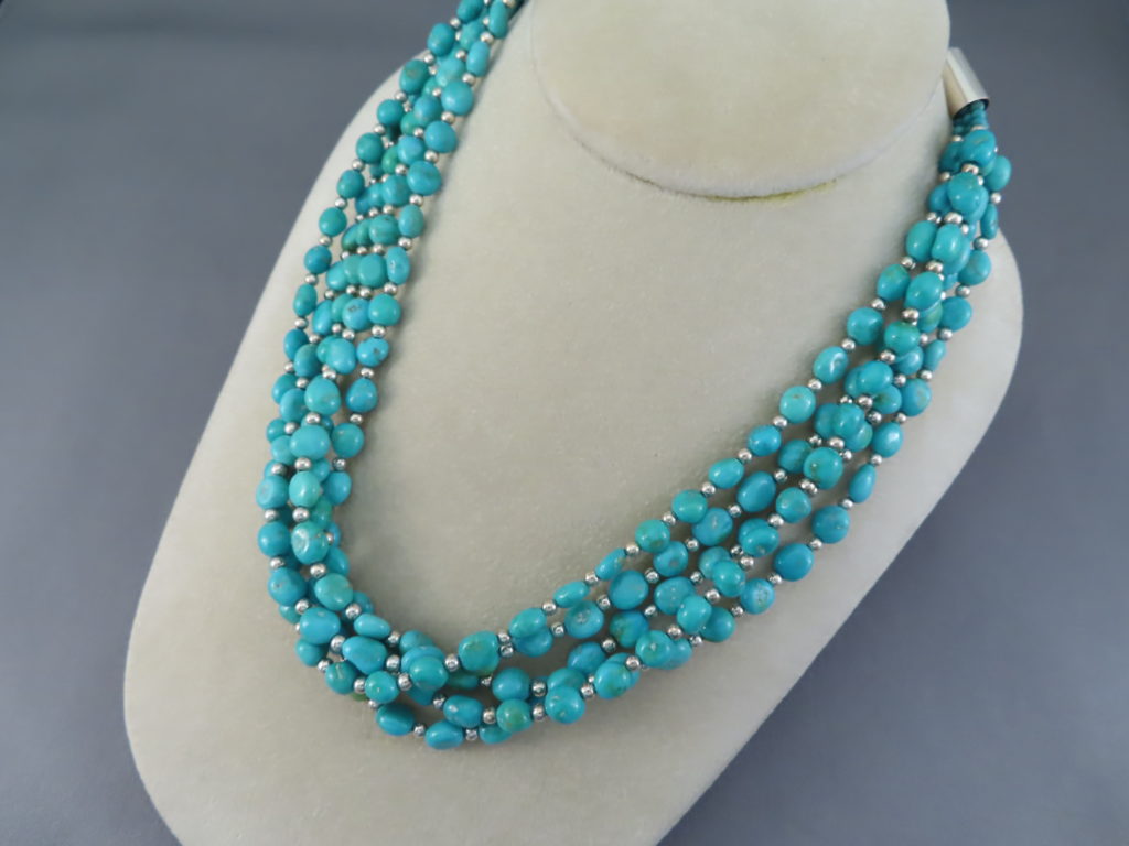 Kingman Turquoise Necklace by Desiree Yellowhorse - Navajo Jewelry