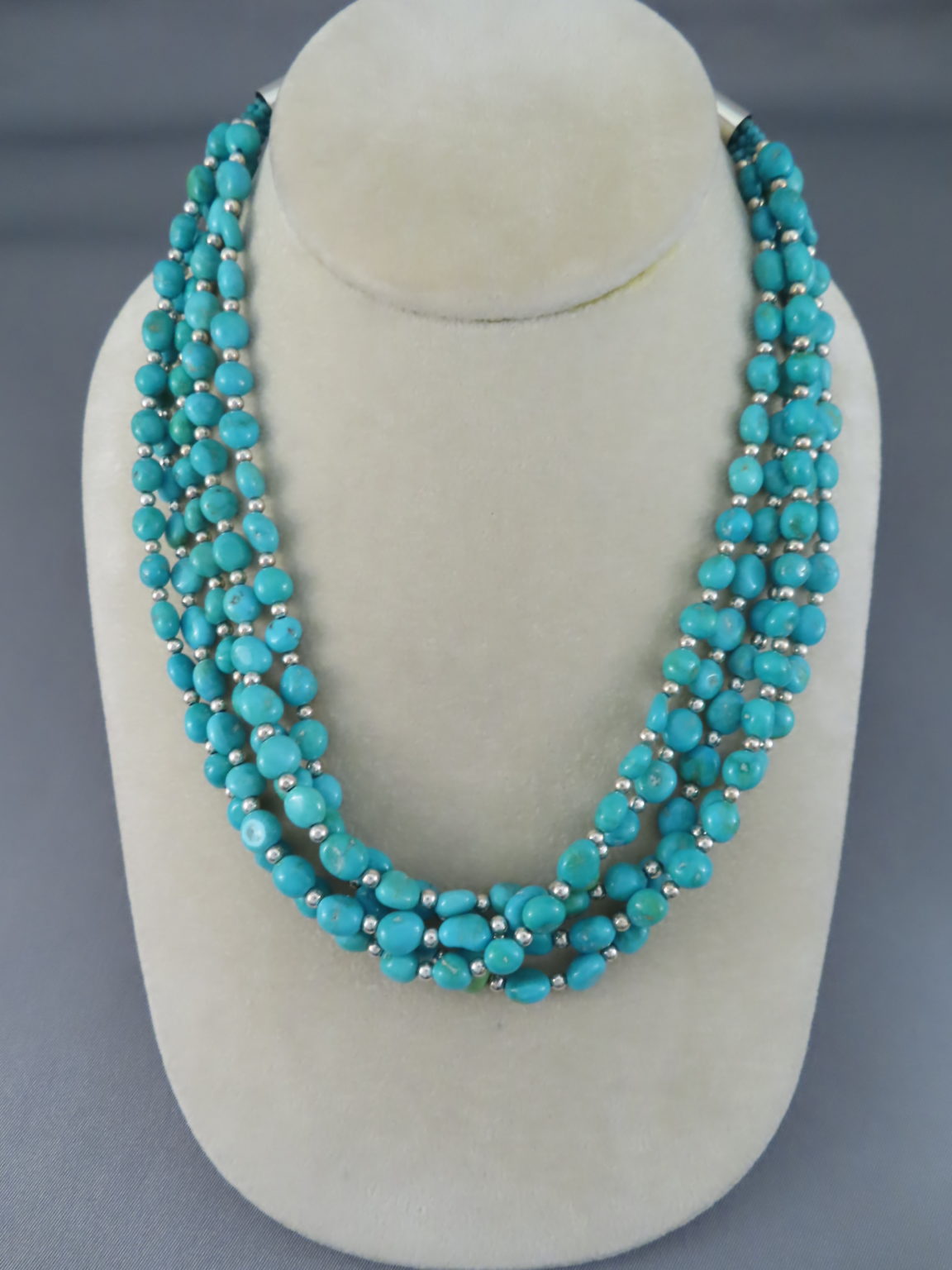 Kingman Turquoise Necklace by Desiree Yellowhorse - Navajo Jewelry