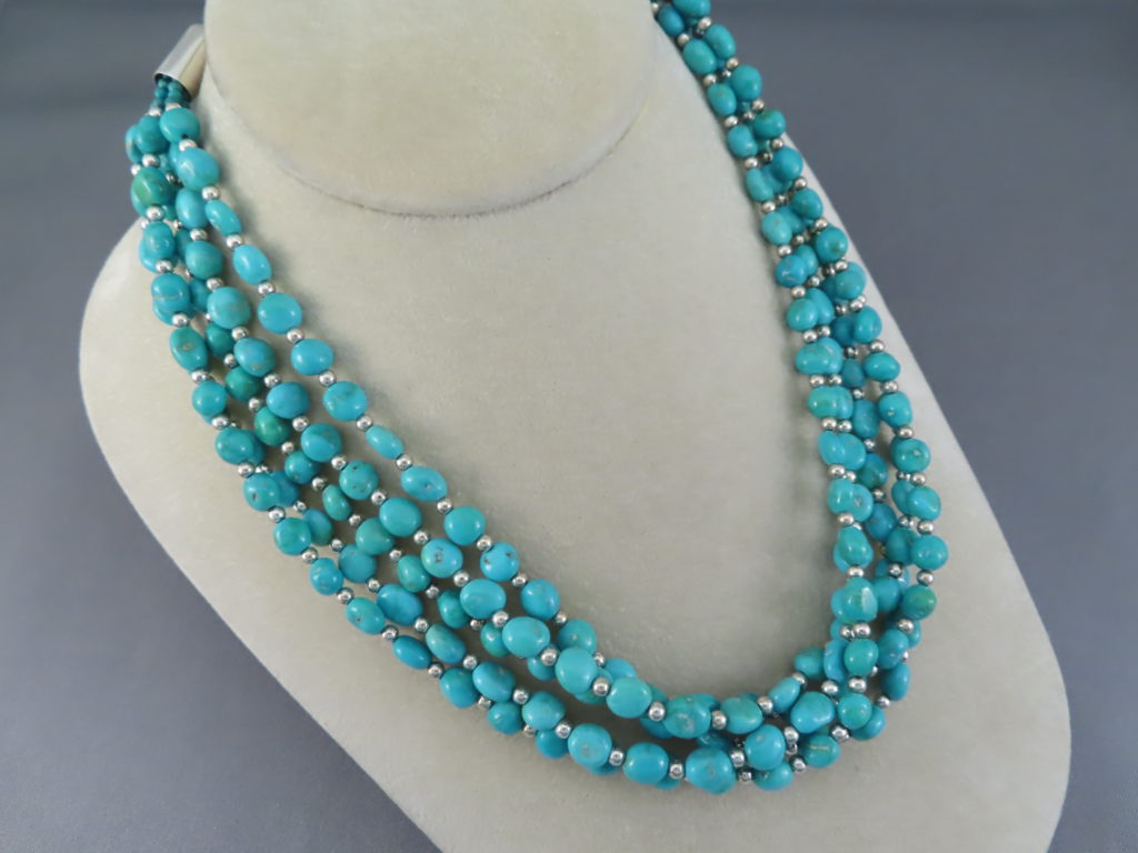 Kingman Turquoise Necklace by Desiree Yellowhorse - Navajo Jewelry