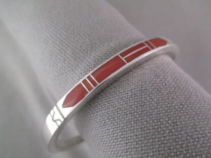 Coral Inlay Cuff Bracelet