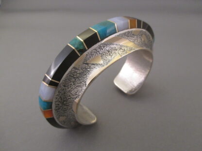 Duane Maktima Silver & Gold Inlay Cuff Bracelet