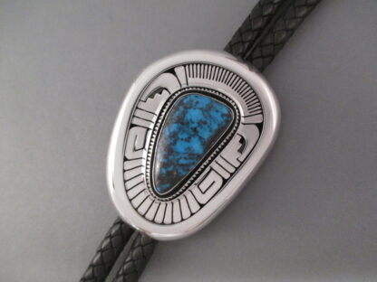 Apache Blue Turquoise Bolo Tie by Leonard Nez