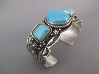 Sterling Silver Kingman Turquoise Bracelet - Turquoise Jewelry