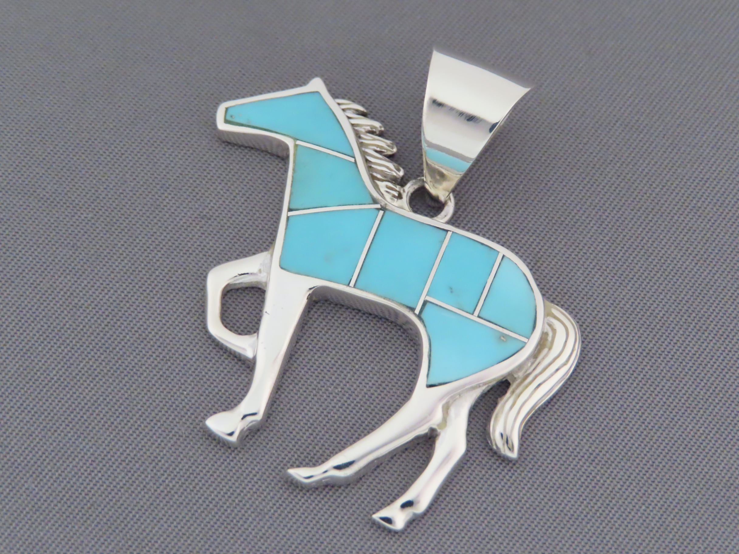 turquoise horse pendant