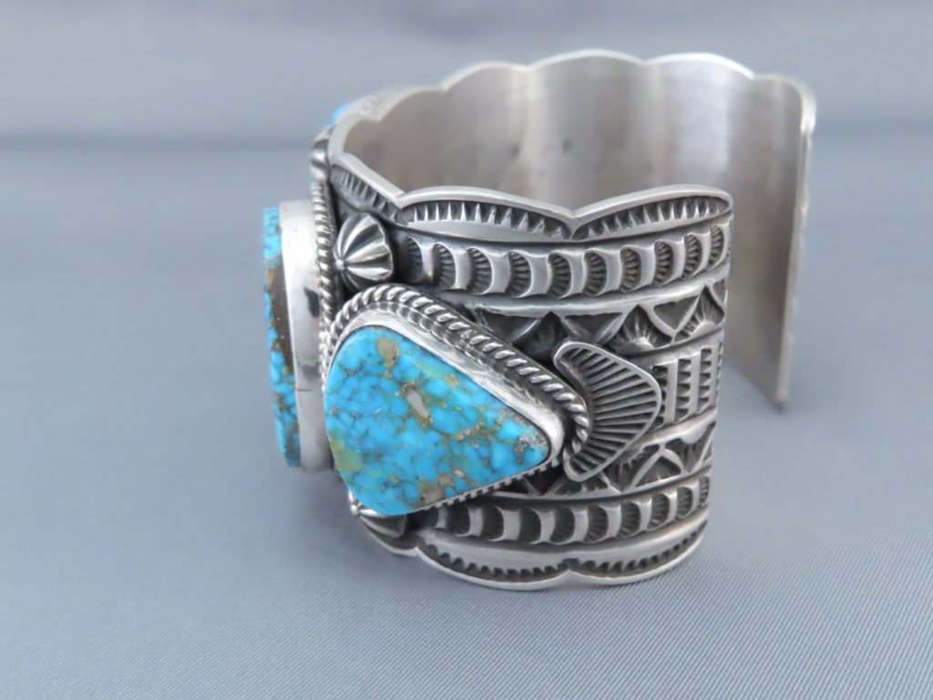 Kingman Turquoise Sterling Silver Cuff Bracelet - Turquoise Bracelet Cuff