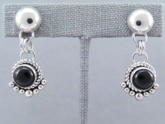 Sterling Silver & Onyx Earrings by Artie Yellowhorse