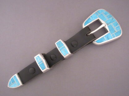 Turquoise Inlay Ranger Belt Buckle Set