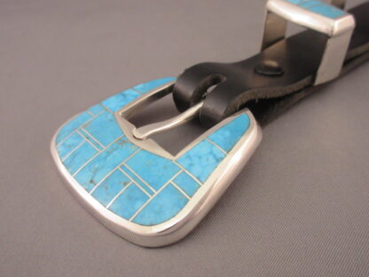 Turquoise Inlay Ranger Belt Buckle Set