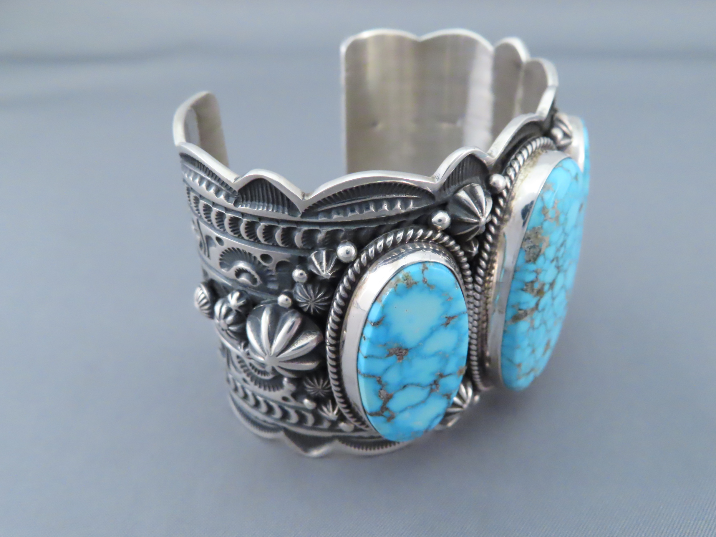 Cuff Bracelet with Kingman Turquoise - Turquoise Jewelry