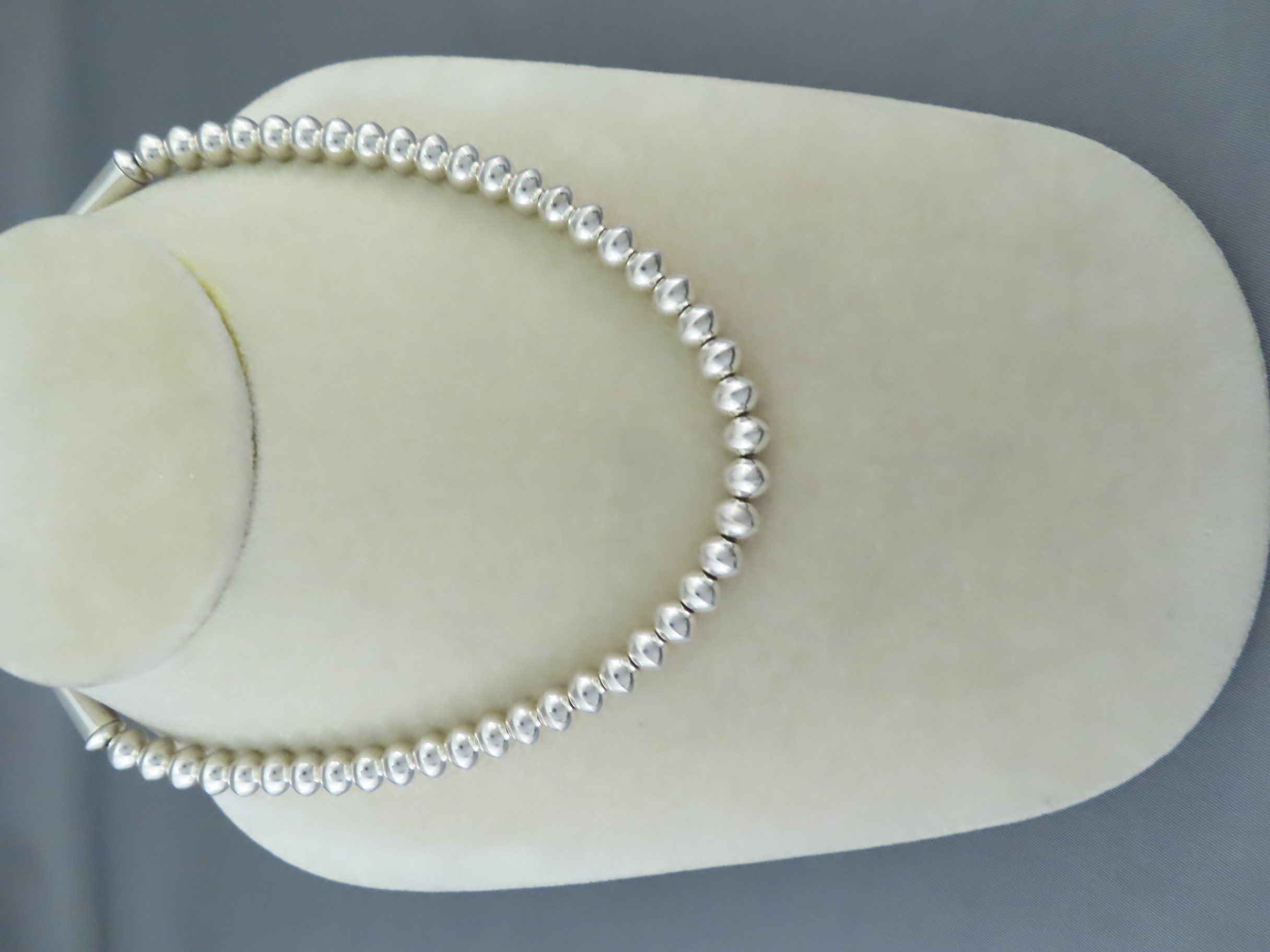 Sterling Silver Bead Necklace by Artie Yellowhorse