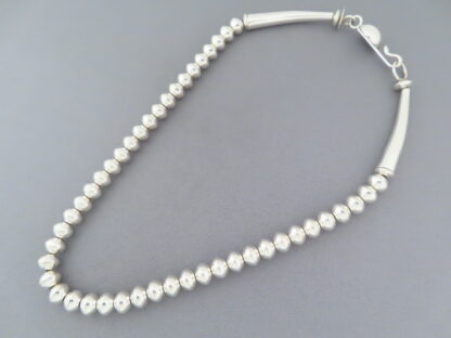 Sterling Silver Bead Necklace by Artie Yellowhorse