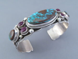 Pilot Mountain Turquoise & Sugilite Cuff Bracelet by Darrell Cadman