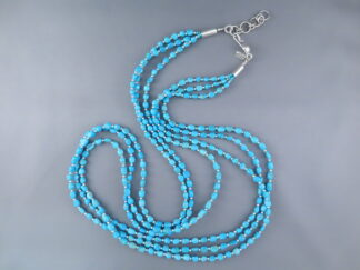 LONG Sleeping Beauty Turquoise Necklace with Sterling Silver