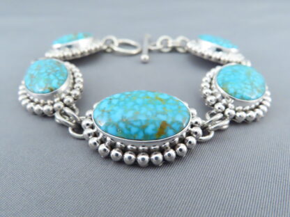 Artie Yellowhorse Kingman Turquoise Link Bracelet